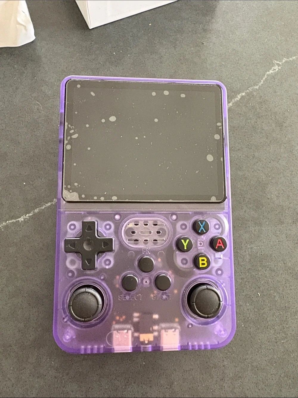 Portable Purple Retro Handheld Gaming Console with Dual Analog Sticks